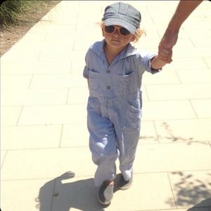 Blu Pony Vintage -Pinstripe Conductor Jumpsuit